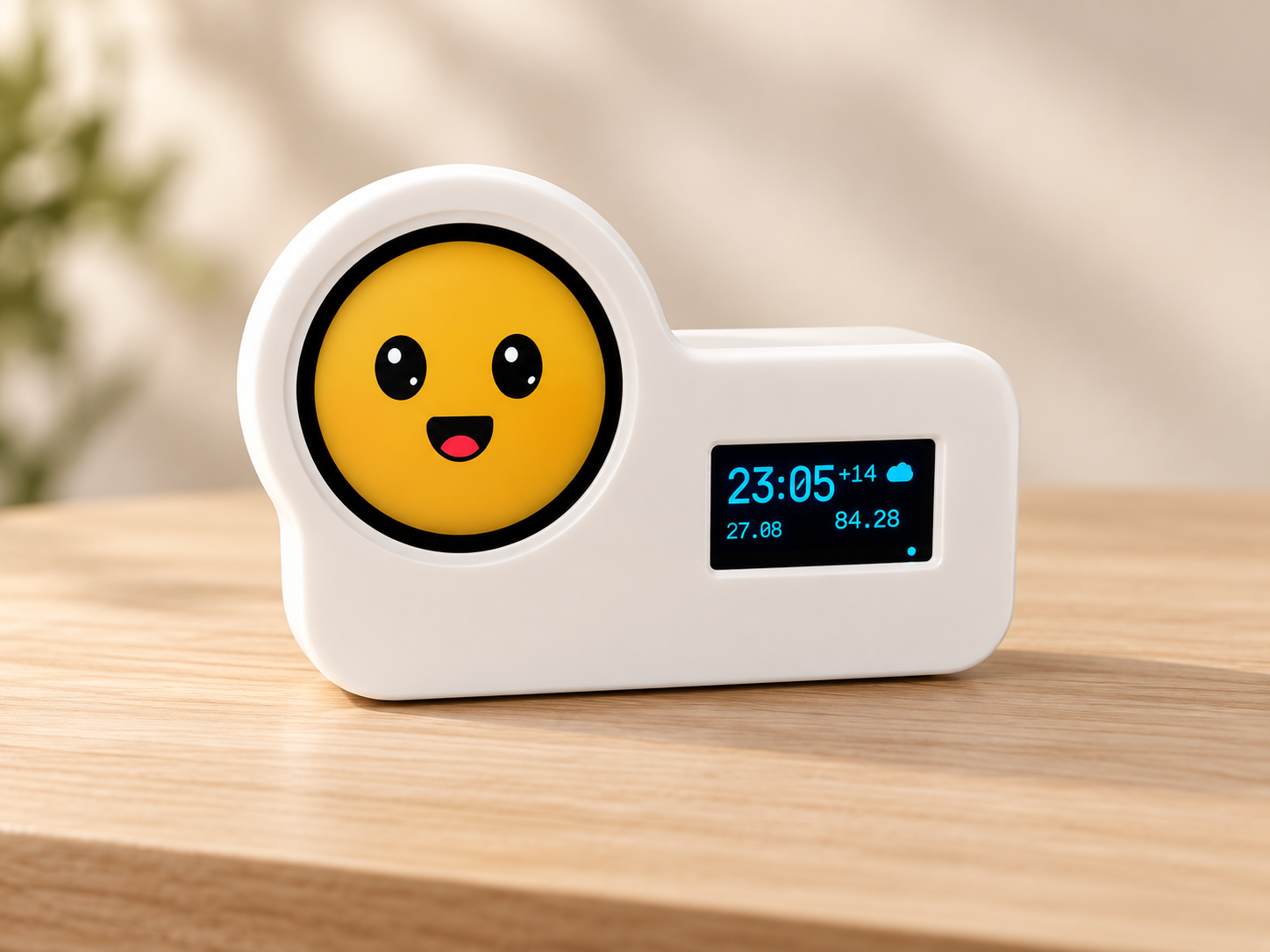 Tiny Duo with a round face display and a separate information display